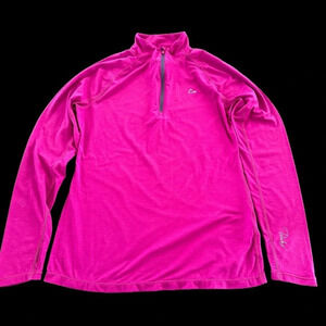 Paradox Womens Medium Merino Blend Quarter Zip Shirt Base Layer Thumbholes Pink